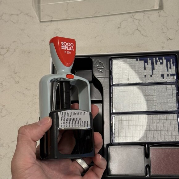 2000 Plus Heavy Duty Custom Print Kit Stamp Address Black & Red Ink Pads - Picture 8 of 8